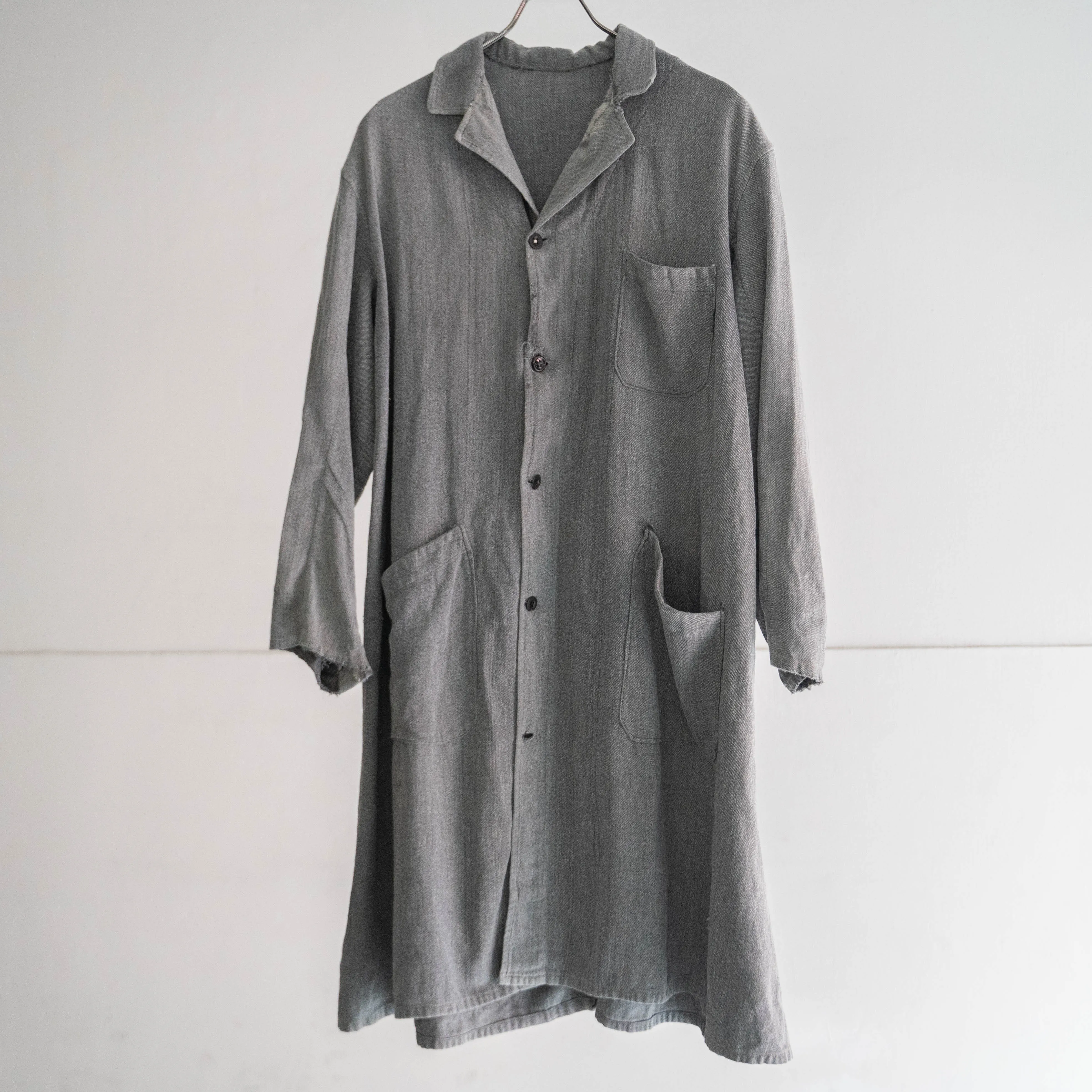 1950-60s France black chambray atelier coat
