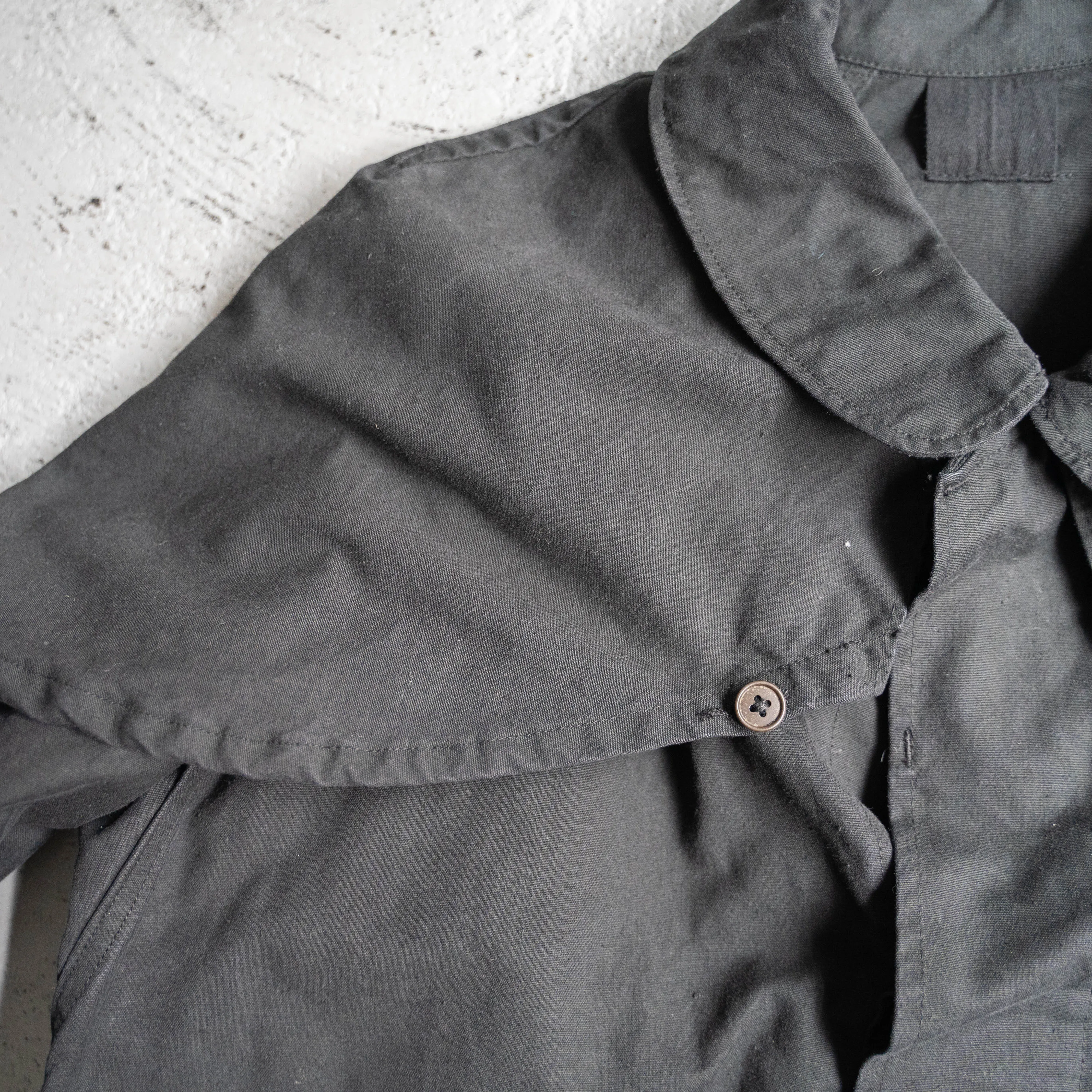 1950-60s French military frock coat 'dead stock'  -black dyed & without epaulette-