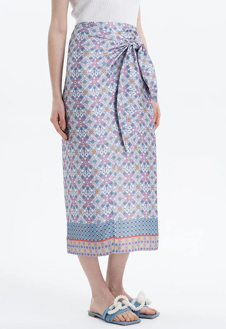 Allover printed Wrap Skirt