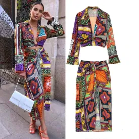 Beverly vintage Set with Split Skirt
