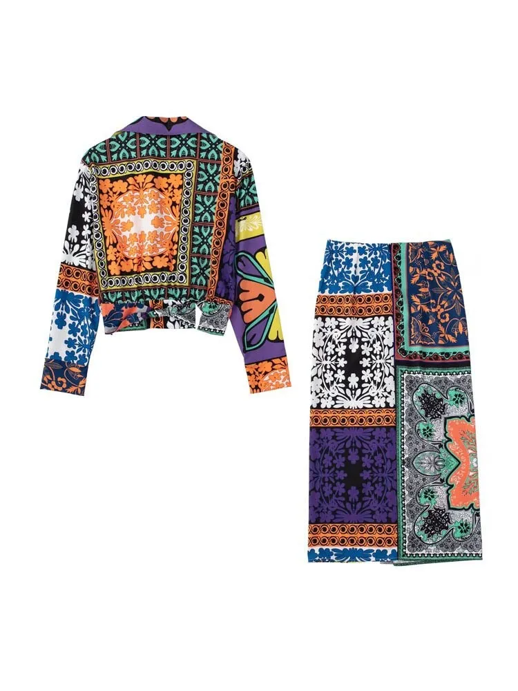 Beverly vintage Set with Split Skirt
