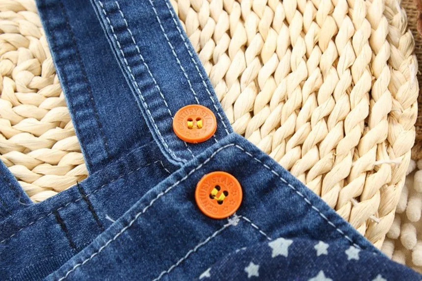 Boys And Girls Soft Denim Shorts/Overalls