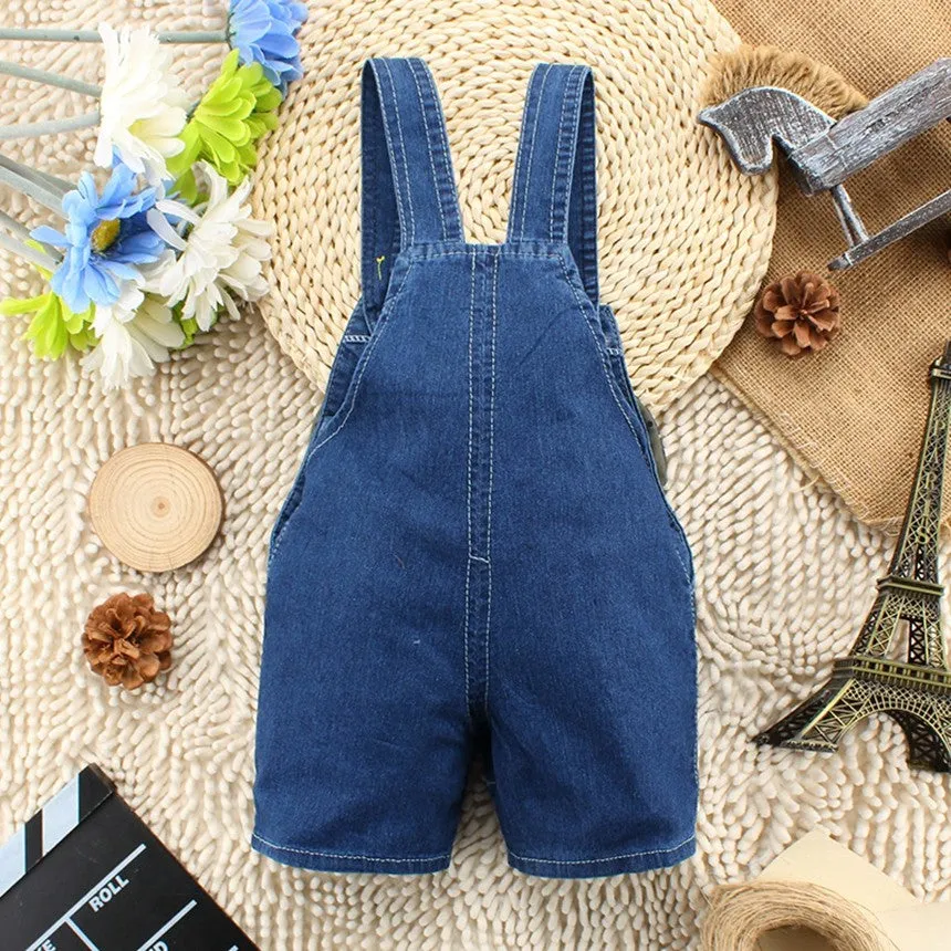 Boys And Girls Soft Denim Shorts/Overalls