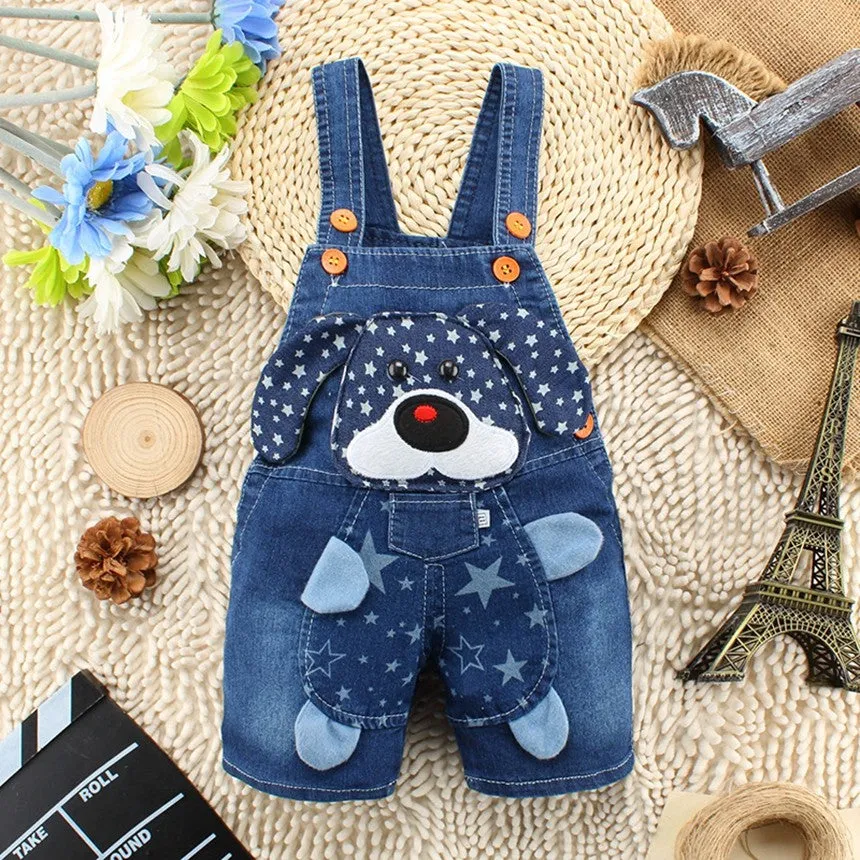 Boys And Girls Soft Denim Shorts/Overalls