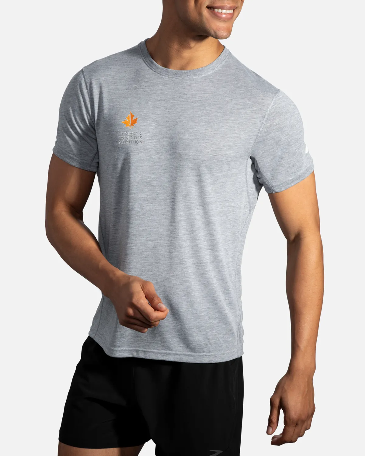 Brooks TCM Distance Short Sleeve - Heather Ash (Men's Sizing)