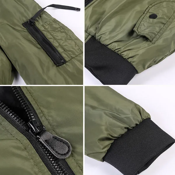 Casual Solid Color Flying Men's Jacket
