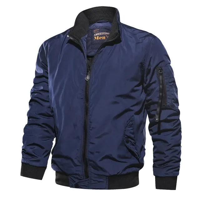 Casual Solid Color Flying Men's Jacket
