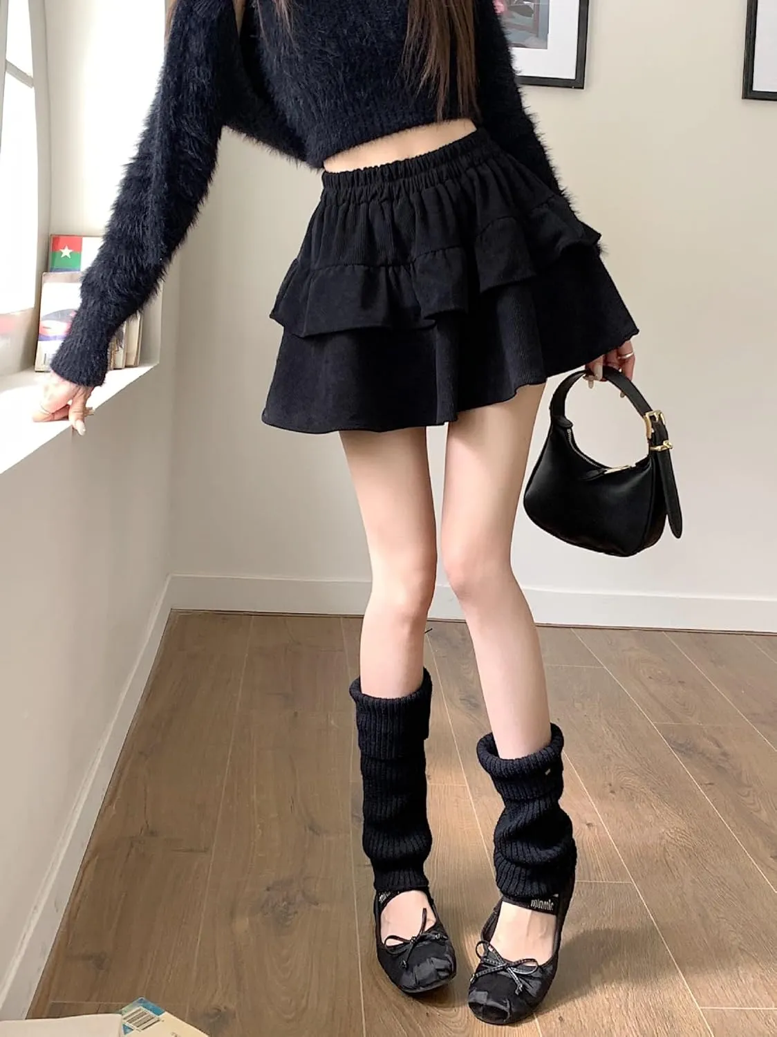 Corduroy Skirt Women Bubble Skirt Y2k Mini Skirt with Shorts Puffy Skirt Preppy Clothes Fall Aesthetic