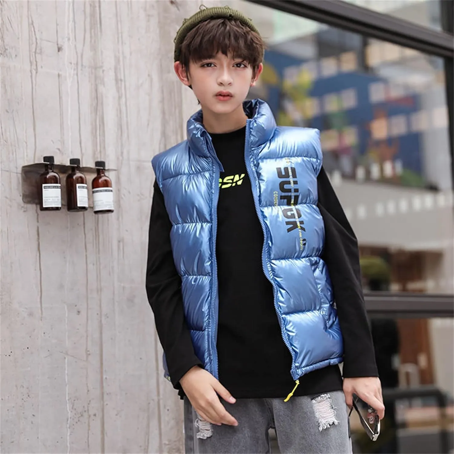 Down Puffer Vest for Boy Girls Winter Warm Puffer Sleeveless Jacket Waistcoats Snowsuit Winter Coat