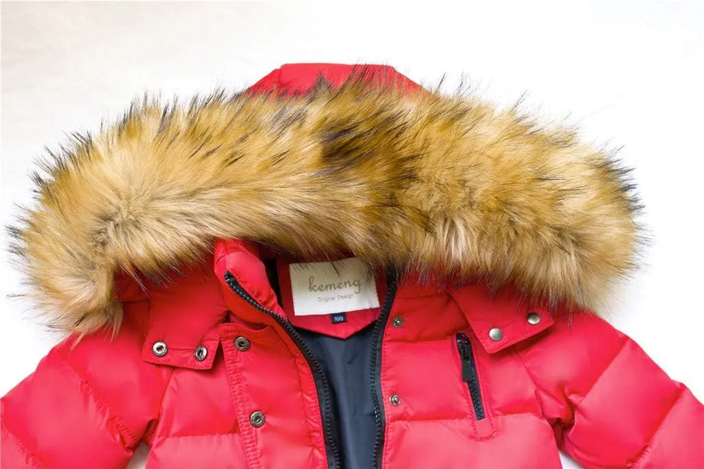 EnJoCho Baby Toddler Boy Girls Down Parka Removable Hooded Winter Coat Spring Puffer Jacket Long Padded Overcoat Down Coat