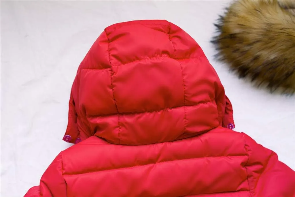 EnJoCho Baby Toddler Boy Girls Down Parka Removable Hooded Winter Coat Spring Puffer Jacket Long Padded Overcoat Down Coat