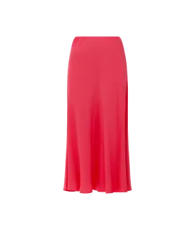 Ennis Eco Satin Midaxi Slip Skirt - Pink