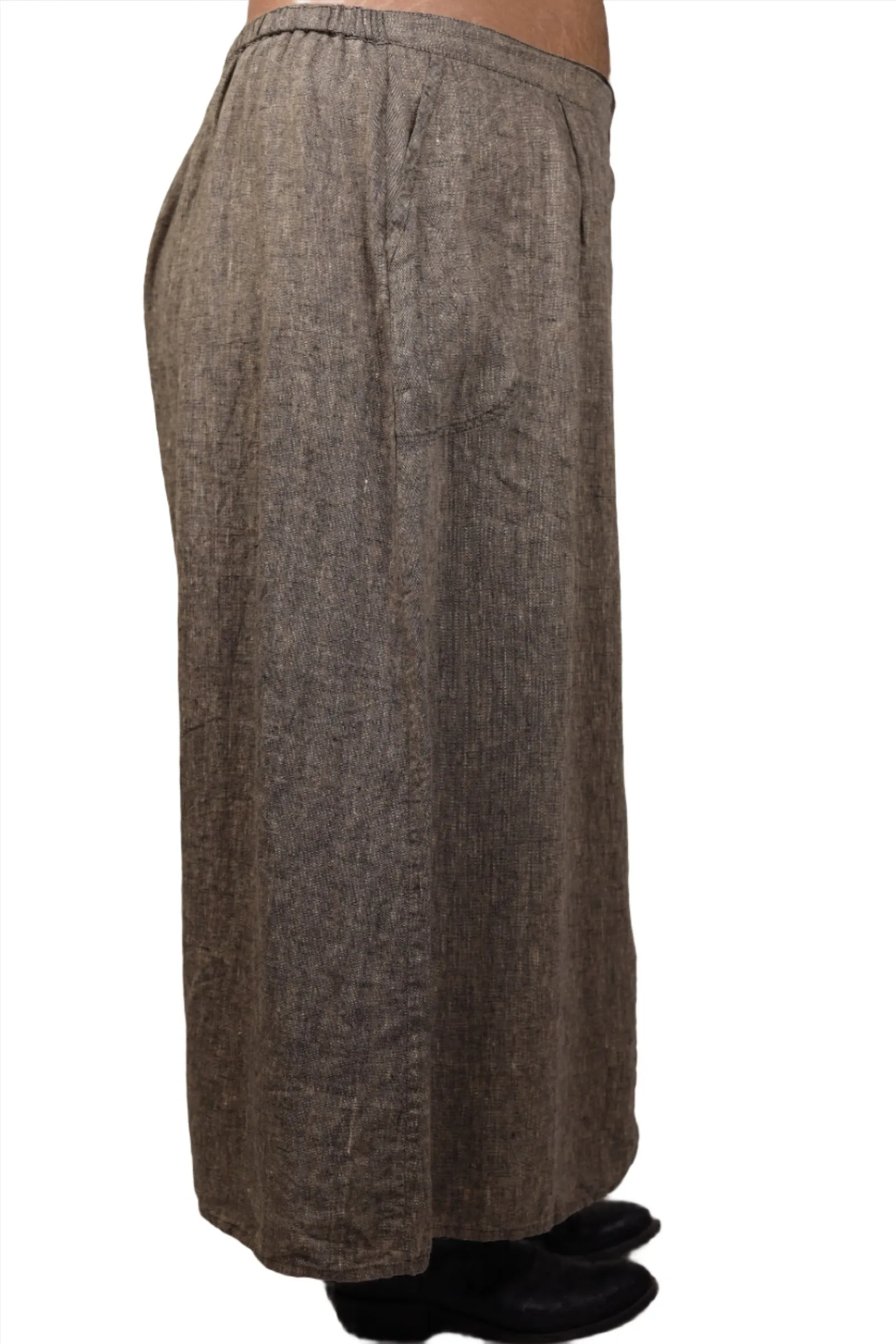 Flax, Green Linen Maxi Skirt 1990s