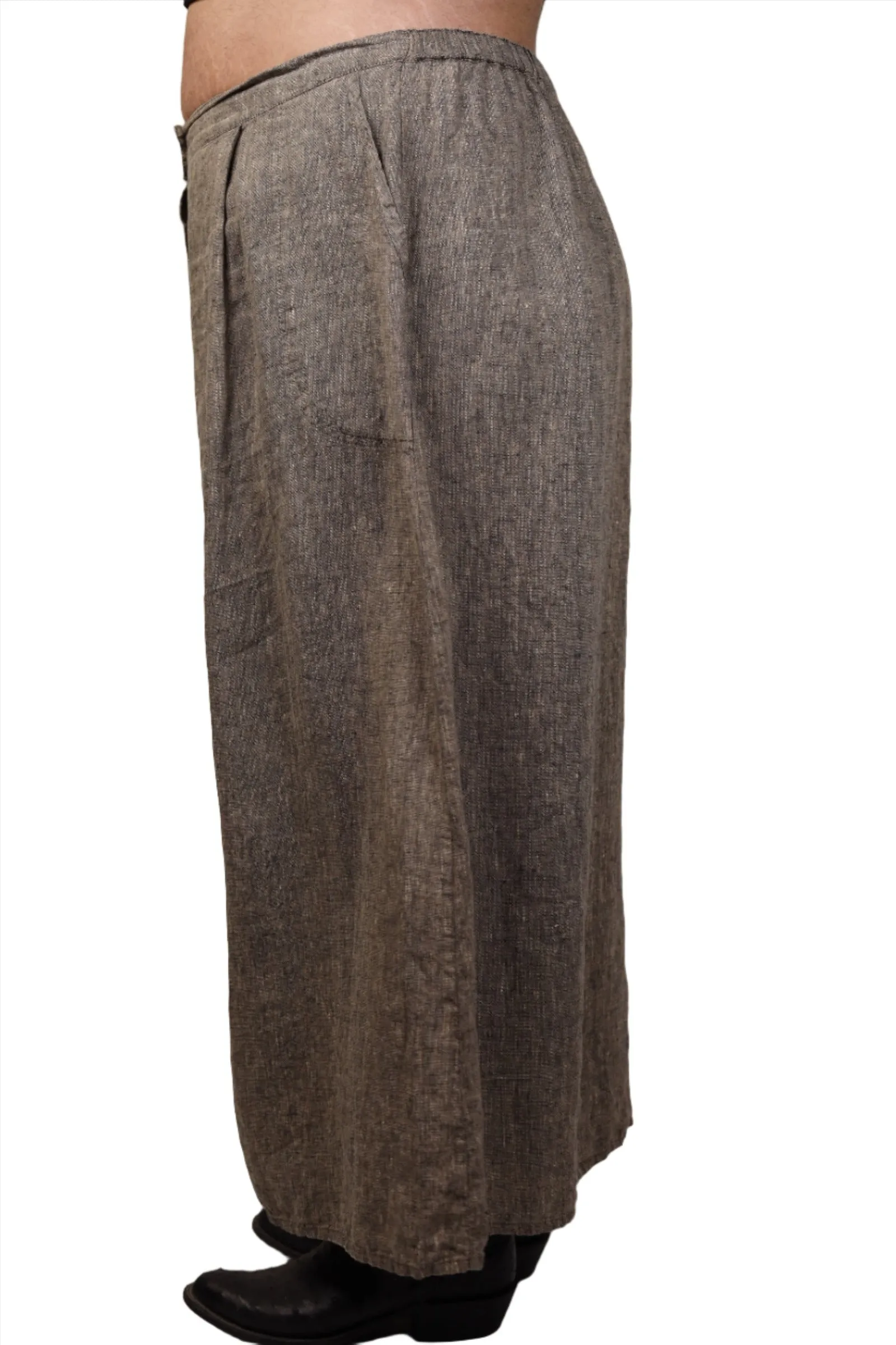 Flax, Green Linen Maxi Skirt 1990s