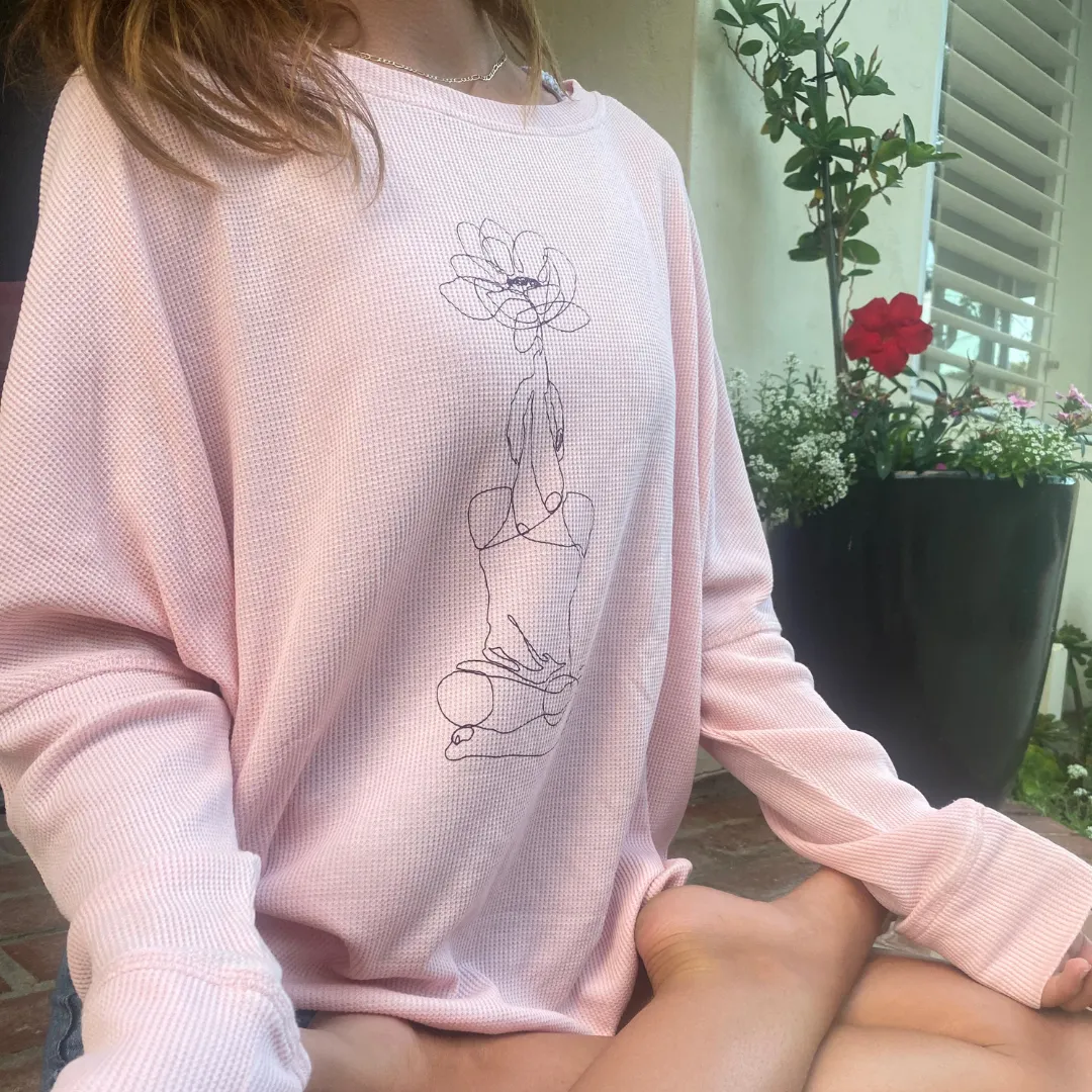 Premium Thermal Lotus Flower Printed Crew Neck Sweatshirt.