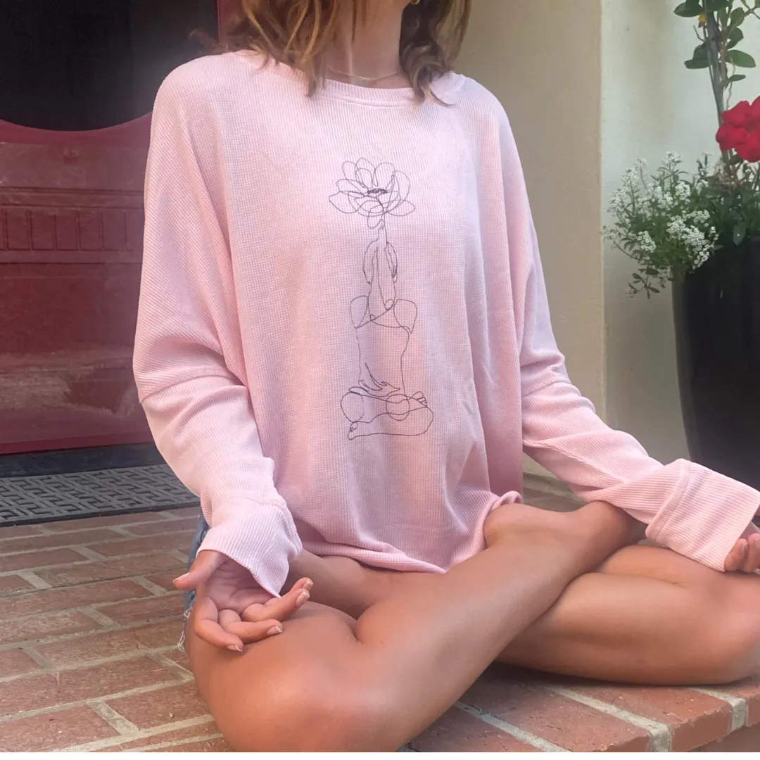 Premium Thermal Lotus Flower Printed Crew Neck Sweatshirt.