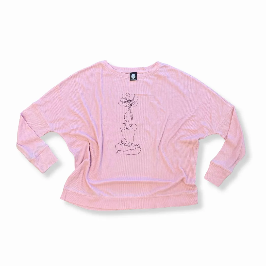 Premium Thermal Lotus Flower Printed Crew Neck Sweatshirt.