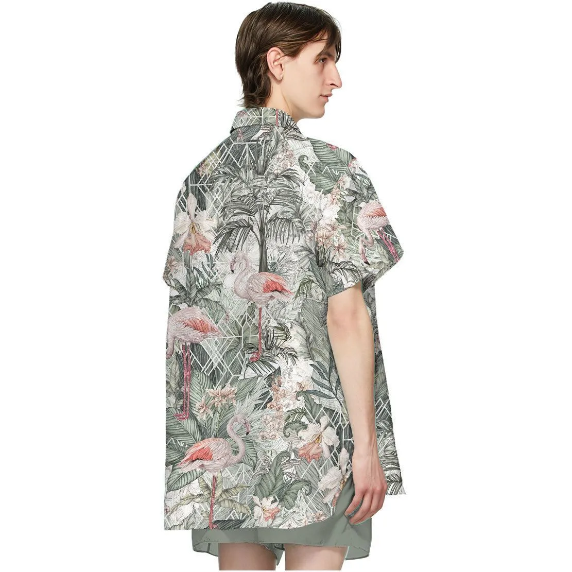 Gearhuman 3D Flamingos Tropical Jungle Hawaii Shirt
