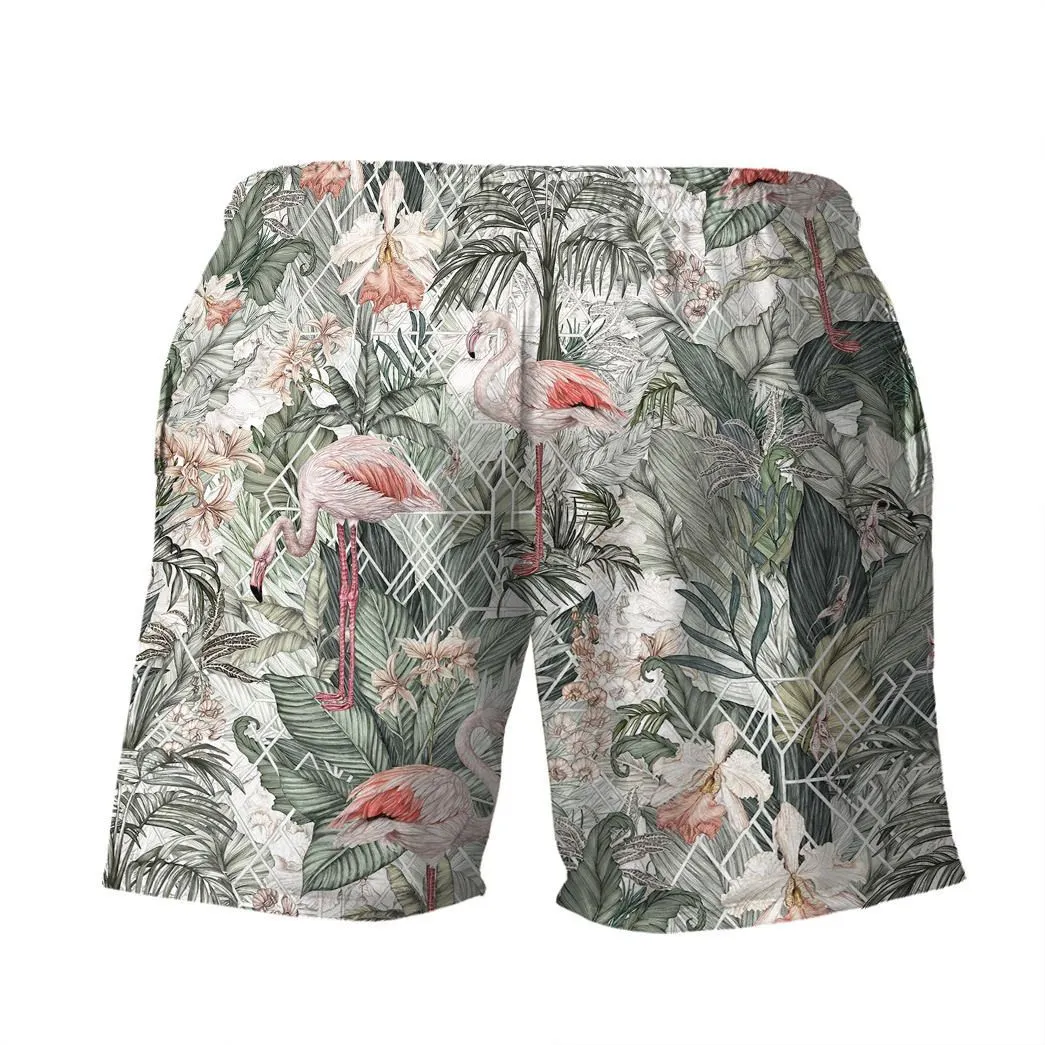 Gearhuman 3D Flamingos Tropical Jungle Hawaii Shirt