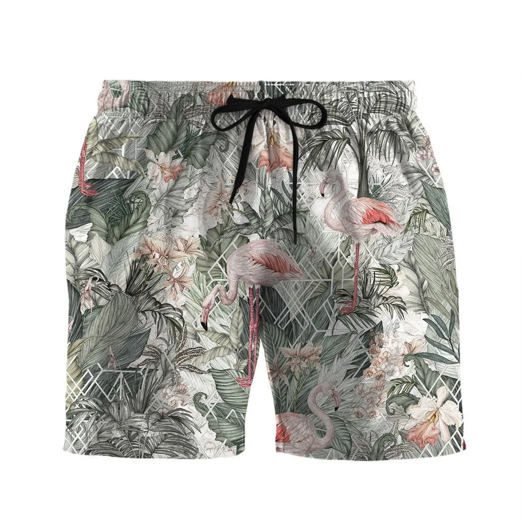 Gearhuman 3D Flamingos Tropical Jungle Hawaii Shirt