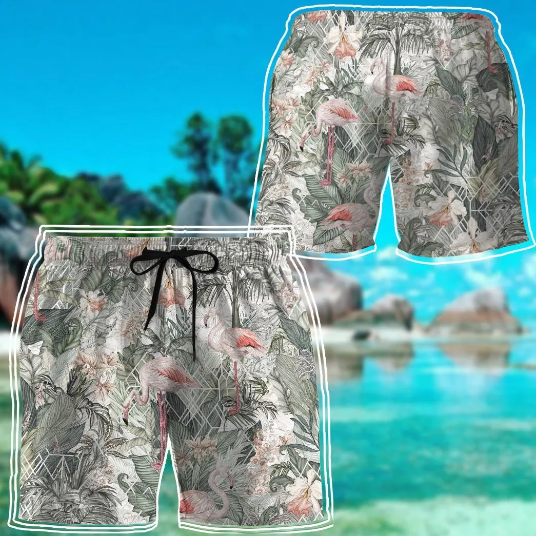 Gearhuman 3D Flamingos Tropical Jungle Hawaii Shirt
