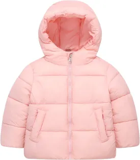Girls Boys Down Cotton Padded Jackets Autumn Winter Kids Cotton Thicken Warm Coat Unisex Hooded Fuzzy Jacket