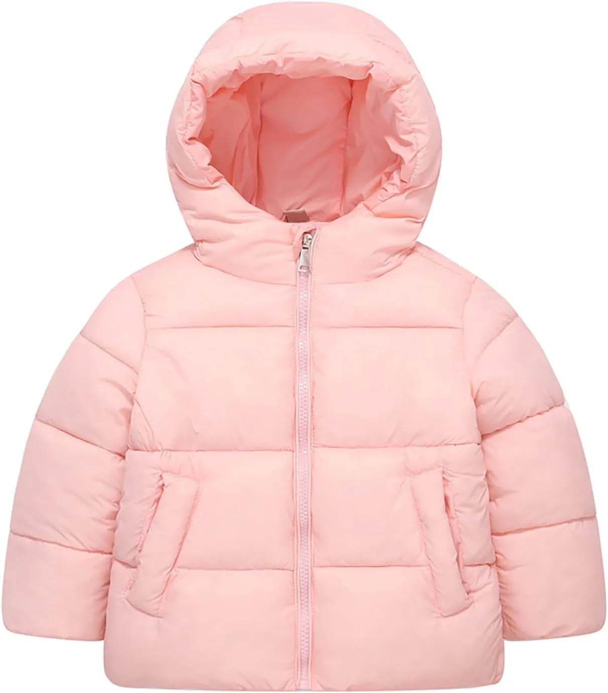 Girls Boys Down Cotton Padded Jackets Autumn Winter Kids Cotton Thicken Warm Coat Unisex Hooded Fuzzy Jacket