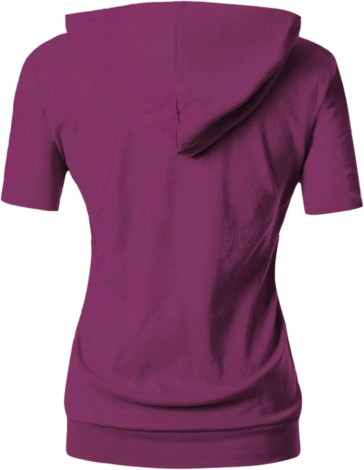 GIVON Women's Comfortable Short Sleeve Hoodie Pullover Hooded Sweatshirt with Kangaroo Pocket