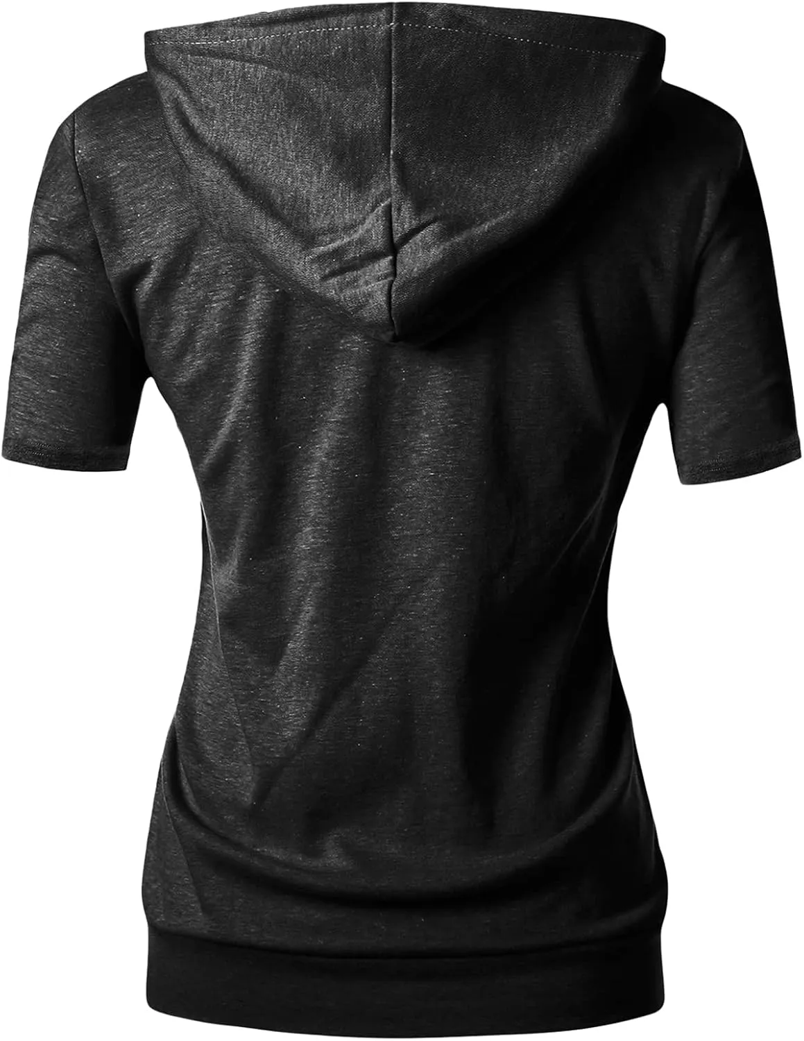 GIVON Womens Slim Fit Zip Up Hoodie Short Sleeve Thin Jacket Full Zip Sweatshirt with Plus Size