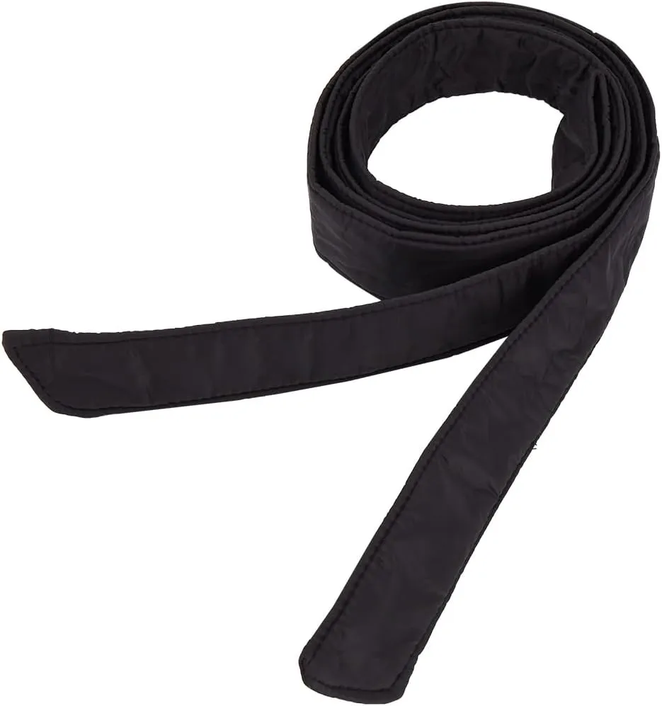 GORGECRAFT 2 Yards Black Down Coat Belt Cloth Ribbon Sash Belt Cotton Long Thin Puffer Ribbon Sash Decoration Waist Tunics Girdle Tie Knot Cinch Belts for Down Coat Accessory Women Ladies