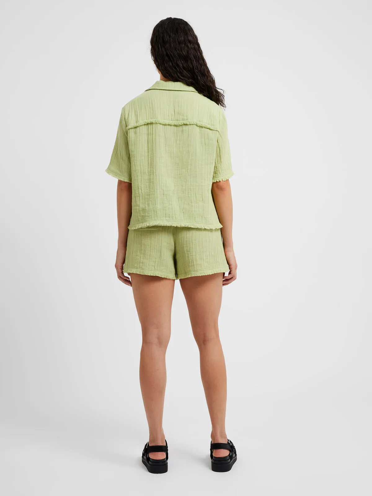 Great Plains Fray Edge Detail Shorts-Kiwi-J9WAA