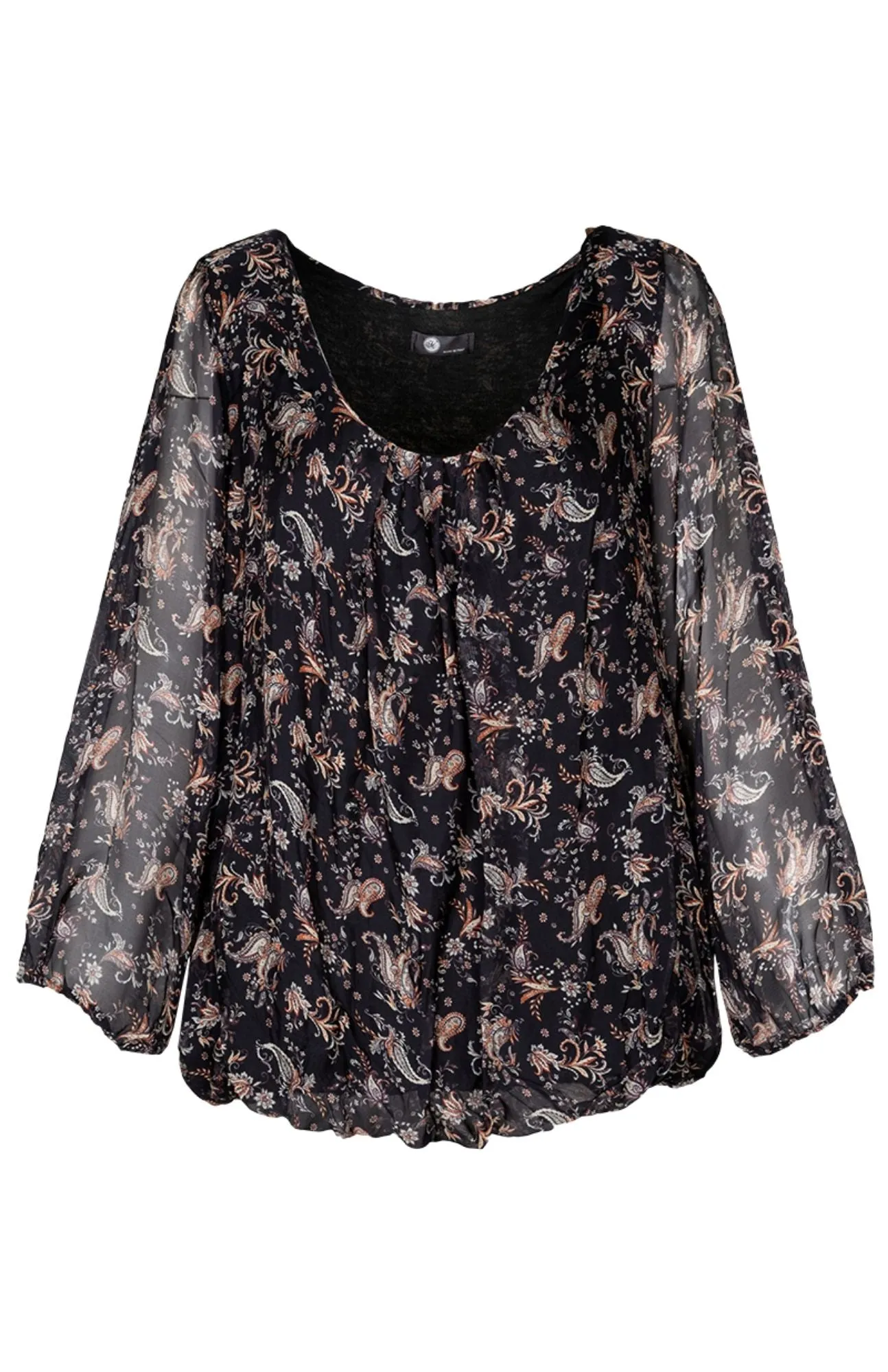 M Made in Italy - Long Sleeve Top With Floral Print Plus Size