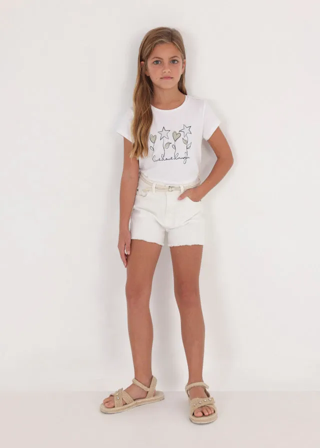 Mayoral 854 010 - White Basic Short Sleeve T-Shirt