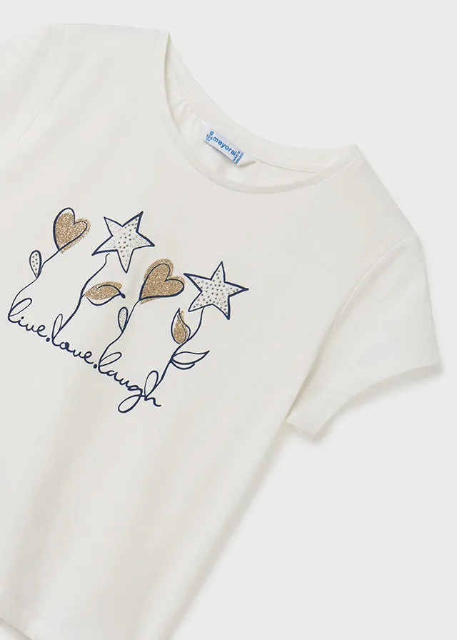 Mayoral 854 010 - White Basic Short Sleeve T-Shirt