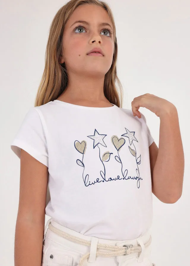 Mayoral 854 010 - White Basic Short Sleeve T-Shirt