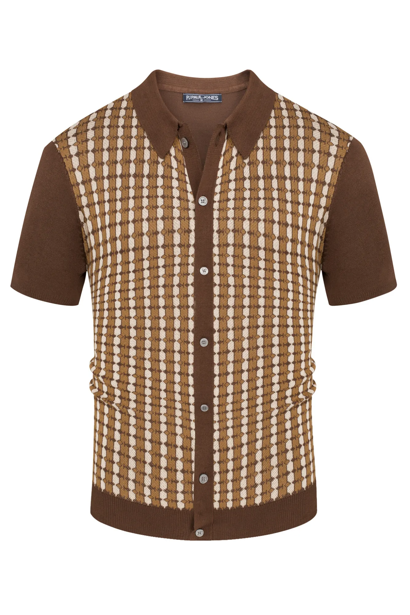 Mens Polo Shirt Short Sleeve Vintage Contrast Button Down Knitted Polo Cardigan Shirts