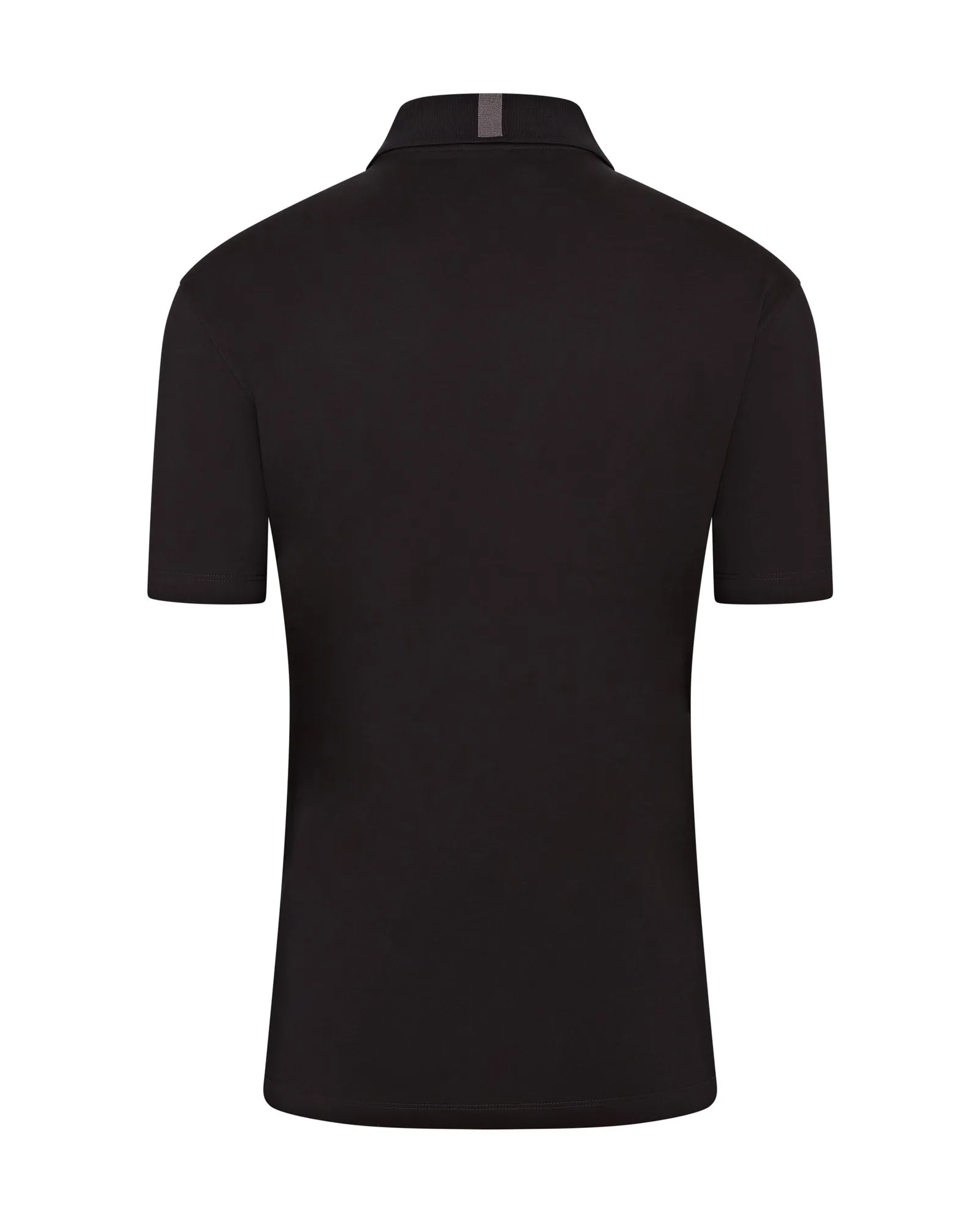 Paul & Shark Aqua Interlock Cotton Short Sleeve Zip Polo (Black)