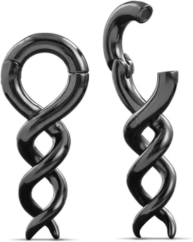 PONWAG 1 Pair 2g 4g Spiral Ear Weight For Stretched Ears Heavy Brass Decent Gold Dangle Plug Gauge Earring Cool Ear Hanger Tunnels Body Piercing Jewelry