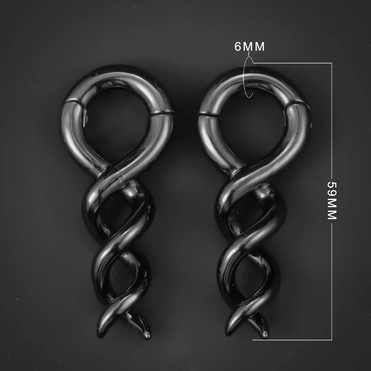 PONWAG 1 Pair 2g 4g Spiral Ear Weight For Stretched Ears Heavy Brass Decent Gold Dangle Plug Gauge Earring Cool Ear Hanger Tunnels Body Piercing Jewelry