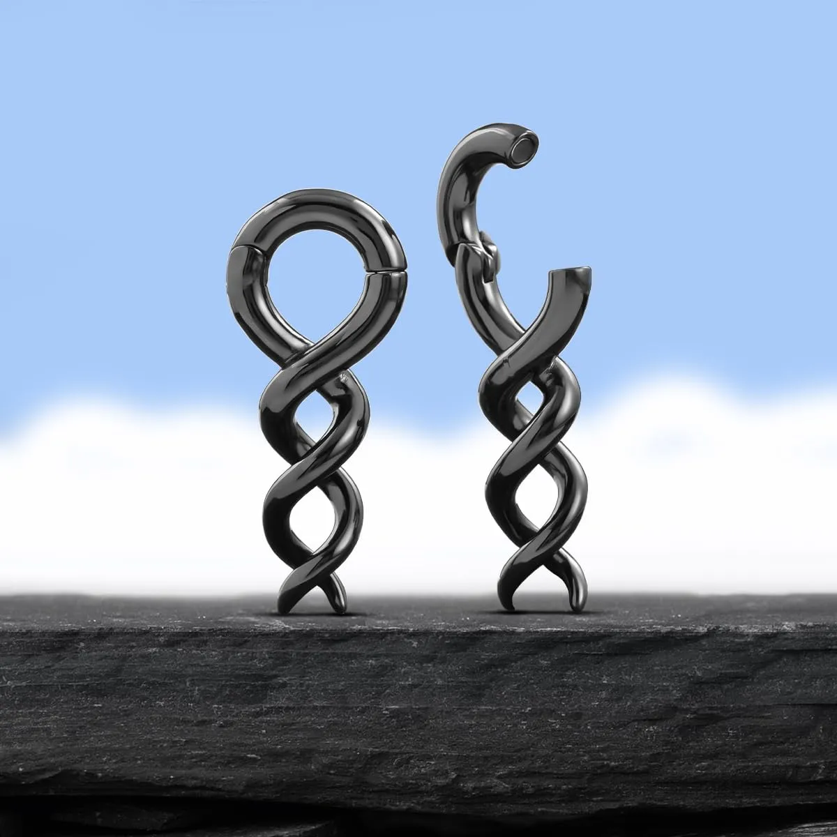 PONWAG 1 Pair 2g 4g Spiral Ear Weight For Stretched Ears Heavy Brass Decent Gold Dangle Plug Gauge Earring Cool Ear Hanger Tunnels Body Piercing Jewelry