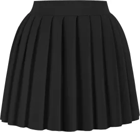tagunop Women's Mini Pleated Skirts Y2k Skater Skirt Club Skirts for Women Sexy A-Line Uniform Tennis Skirt