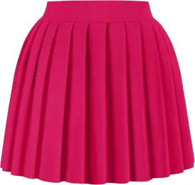 tagunop Women's Mini Pleated Skirts Y2k Skater Skirt Club Skirts for Women Sexy A-Line Uniform Tennis Skirt