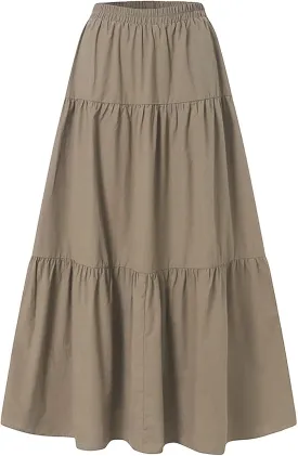 Women Long Lightweight Layered Skirt Party Night High Waist Pleated A Line Swing Skirt Maternity Pencil Skirt
