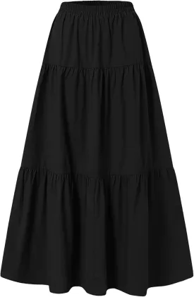 Women Long Lightweight Layered Skirt Party Night High Waist Pleated A Line Swing Skirt Maternity Pencil Skirt