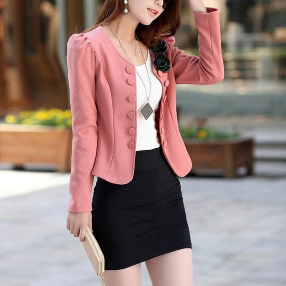 Women's Elegant Slim Fit Double Breasted Jacket Tweed Inlaid Plaid Check Long Sleeved Coat Blazer Vintage Outwear