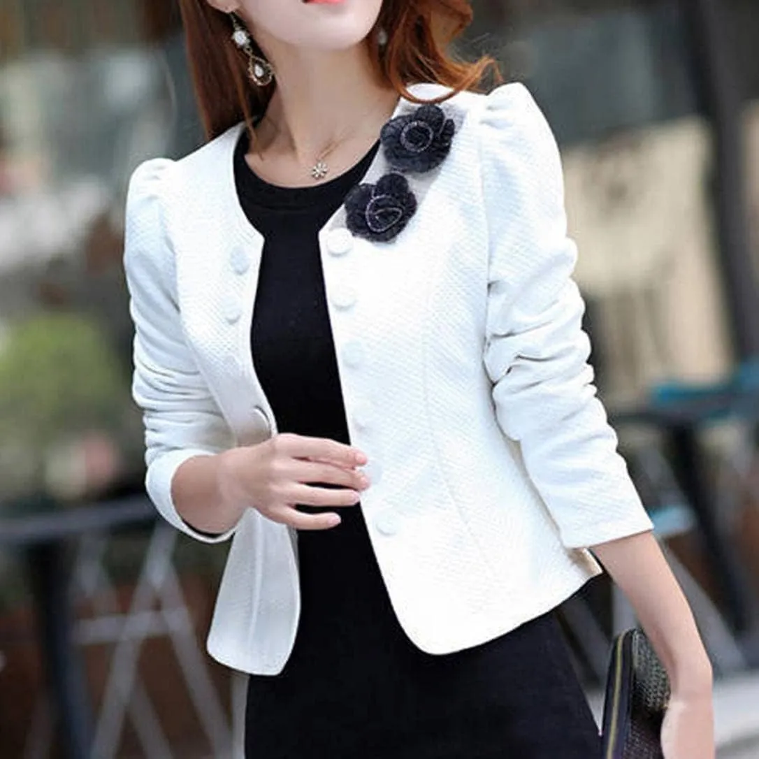 Women's Elegant Slim Fit Double Breasted Jacket Tweed Inlaid Plaid Check Long Sleeved Coat Blazer Vintage Outwear