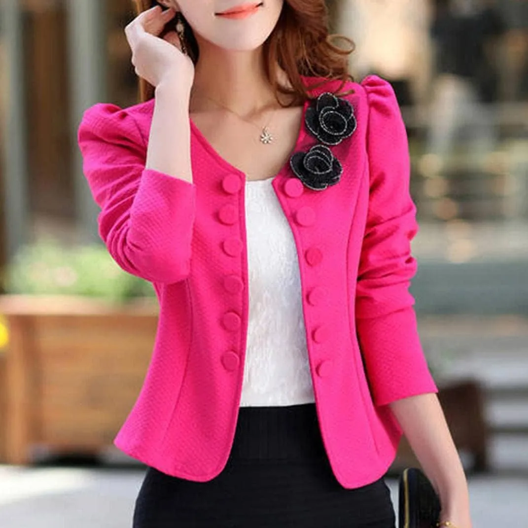 Women's Elegant Slim Fit Double Breasted Jacket Tweed Inlaid Plaid Check Long Sleeved Coat Blazer Vintage Outwear