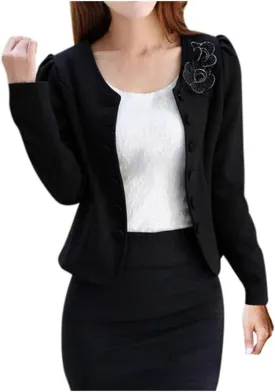Women's Elegant Slim Fit Double Breasted Jacket Tweed Inlaid Plaid Check Long Sleeved Coat Blazer Vintage Outwear