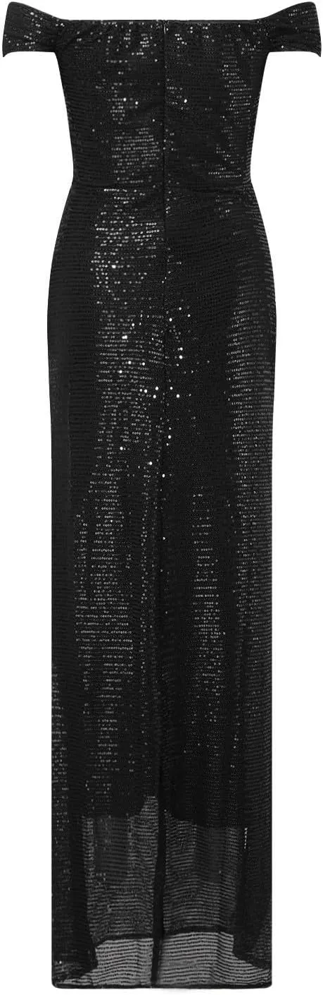 Women's Sequin Prom Dresses with Slit Mermaid Long Ball Gown Ruched Sparkly Formal Evening Gown