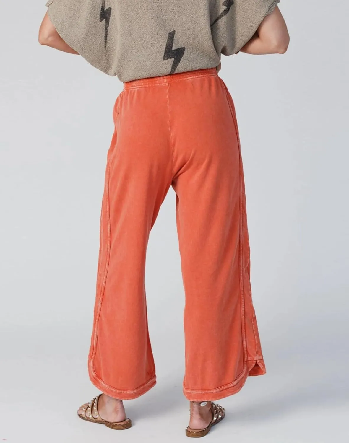 Womens Wide Leg Pants Casual High Waisted Palazzo Pants Lightweight Summer Flowy Beach Pants with Pockets